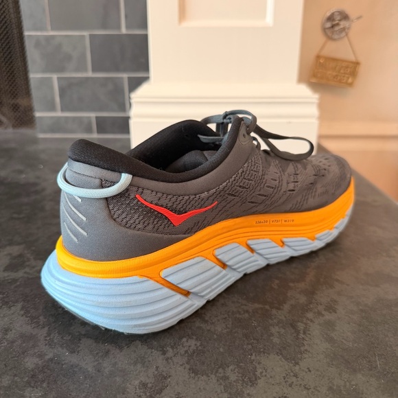 Hoka Charcoal Running Shoes with Orange & Light Blue Accents - Picture 6 of 6
